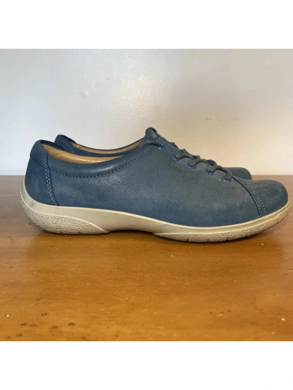 Hotter Women’s 7 US, 5 UK Dew Blue Leather Comfort Padded Walking Shoes Sneakers